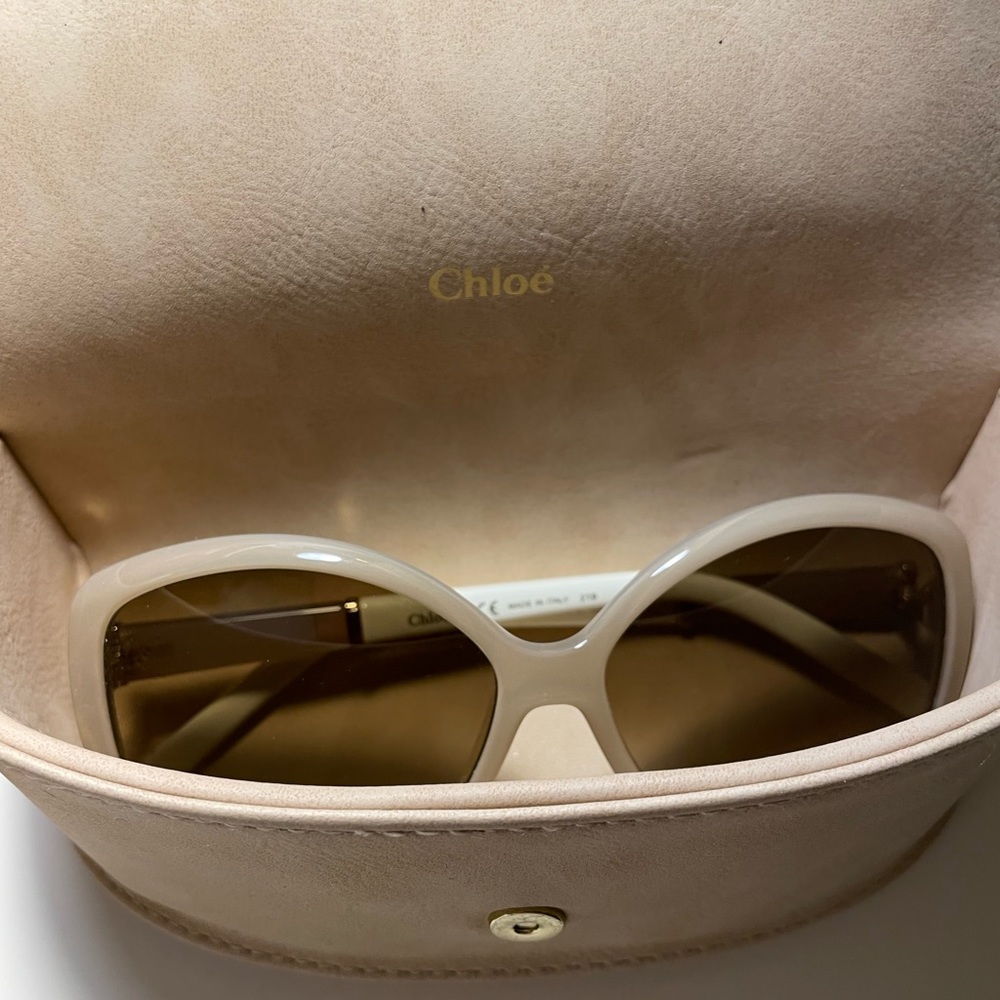 NWOT Oversized White Chloe Sunglasses